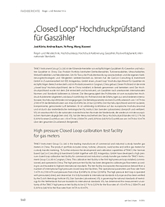„Closed Loop“ Hochdruckprüfstand für Gaszähler