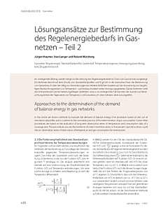 Lösungsansätze zur Bestimmung des Regelenergiebedarfs in Gasnetzen – Teil 2