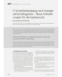 IT-Sicherheitskatalog nach Energiewirtschaftsgesetz – Neue Anforderungen für die Gasbranche