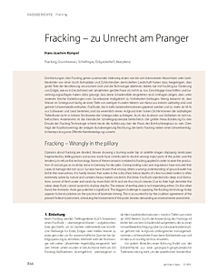 Fracking – zu Unrecht am Pranger