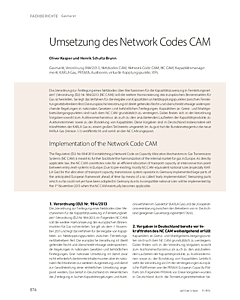 Umsetzung des Network Codes CAM