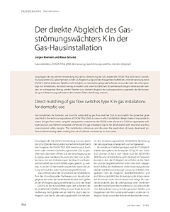 Der direkte Abgleich des Gasströmungswächters K in der Gas-Hausinstallation