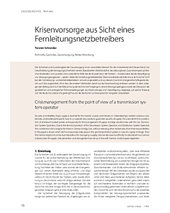 Krisenvorsorge aus Sicht eines Fernleitungsnetzbetreibers