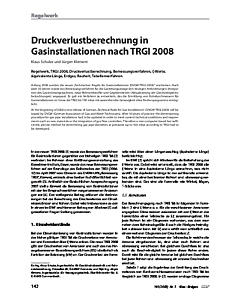 Druckverlustberechnung in Gasinstallationen nach TRGI 2008