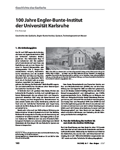 100 Jahre Engler-Bunte-Institut der Universität Karlsruhe