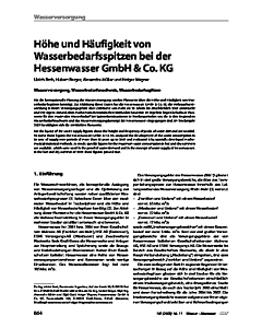 Höhe und Häufigkeit von Wasserbedarfsspitzen bei der Hessenwasser GmbH & Co. KG