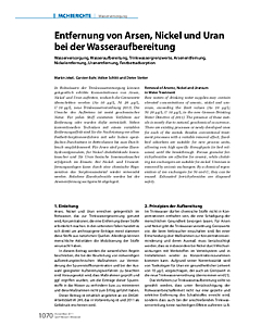 Entfernung von Arsen, Nickel und Uran bei der Wasseraufbereitung