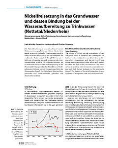 Nickelfreisetzung in das Grundwasser und dessen Bindung bei der ­Wasser­aufbereitung zu Trinkwasser (Nettetal/Niederrhein)