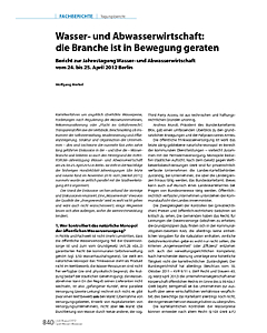 Wasser- und Abwasserwirtschaft: die Branche ist in Bewegung geraten