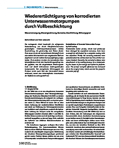 Wiederertüchtigung von korrodierten Unterwassermotorpumpen durch Vollbeschichtung