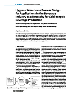 Hygienic Membrane Process Design for Applications in the Beverage ­Industry as a Necessity for Cold-aseptic Beverage Production