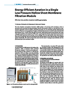 Energy Efficient Aeration in a Single Low Pressure Hollow Sheet Membrane Filtration Module