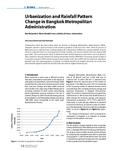 Urbanization and Rainfall Pattern Change in Bangkok Metropolitan Administration