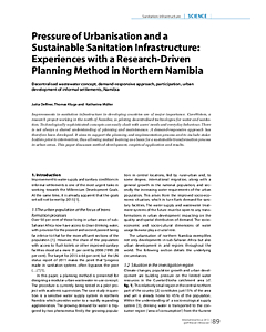 Pressure of Urbanisation and a Sustainable Sanitation Infrastructure: Experiences with a Research-Driven Planning Method in Northern Namibia