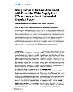 Using Pumps as Turbines Combined with Pumps for Water Supply in an Efficient Way without the Need of Electrical Power