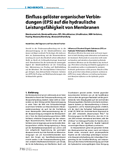 Einfluss gelöster organischer Verbindungen (EPS) auf die hydraulische Leistungsfähigkeit von Membranen