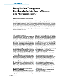 Europäischer Zwang zum Breitbandkabel-Ausbau in Wasser- und Abwassernetzen?