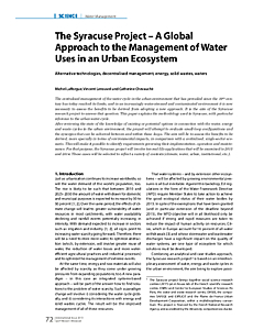 The Syracuse Project – A Global Approach to the Management of Water Uses in an Urban Ecosystem