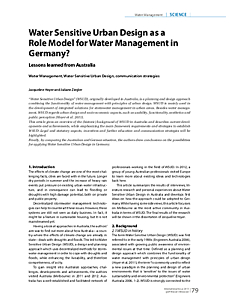 Water Sensitive Urban Design as a Role Model for Water Management in Germany?