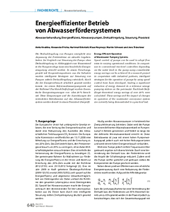 Energieeffizienter Betrieb von Abwasserfördersystemen