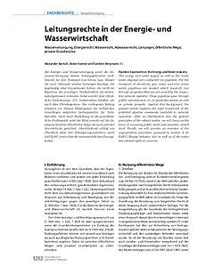 Leitungsrechte in der Energie- und Wasserwirtschaft