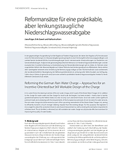 Reformansätze für eine praktikable, aber lenkungstaugliche Niederschlagswasserabgabe