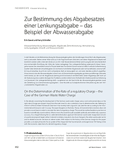 Zur Bestimmung des Abgabesatzes einer Lenkungsabgabe – das Beispiel der Abwasserabgabe