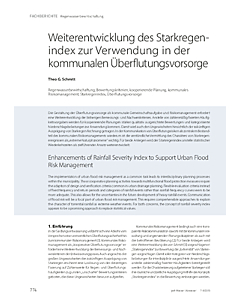 Weiterentwicklung des Starkregenindex zur Verwendung in der kommunalen Überflutungsvorsorge