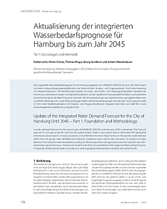 Aktualisierung der integrierten Wasserbedarfsprognose für Hamburg bis zum Jahr 2045 - Teil 1