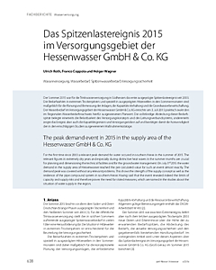 Das Spitzenlastereignis 2015 im Versorgungsgebiet der Hessenwasser GmbH & Co. KG