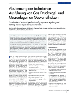 Abstimmung der technischen Ausführung von Gas-Druckregel- und Messanlagen an Gasverteilnetzen