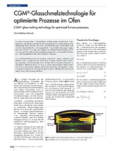 CGM®-Glasschmelztechnologie für optimierte Prozesse im Ofen