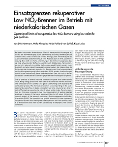 Einsatzgrenzen rekuperativer Low NOx-Brenner im Betrieb mit niederkalorischen Gasen