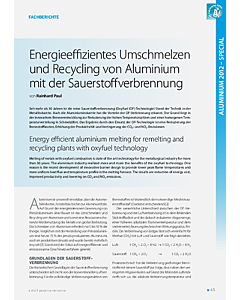 Energieeffizientes Umschmelzen und Recycling von Aluminium mit der Sauerstoffverbrennung