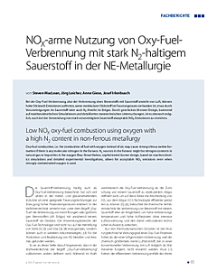 NOX-arme Nutzung von Oxy-Fuel-Verbrennung mit stark N2-haltigem Sauerstoff in der NE-Metallurgie