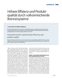 Höhere Effizienz und Produktqualität durch vollvormischende Brennersysteme