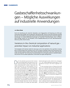 Gasbeschaffenheitsschwankungen – Mögliche Auswirkungen auf industrielle Anwendungen