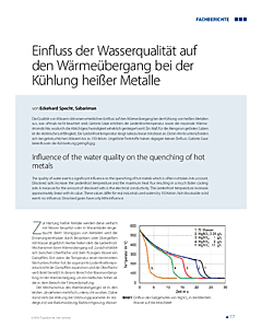 Einfluss der Wasserqualität auf den Wärmeübergang bei der Kühlung heißer Metalle