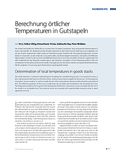 Berechnung örtlicher Temperaturen in Gutstapeln