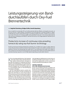 Leistungssteigerung von Banddurchlauföfen durch Oxy-Fuel Brennertechnik