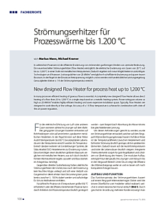 Strömungserhitzer für Prozesswärme bis 1.200 °C