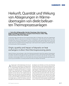 Herkunft, Quantität und Wirkung von Ablagerungen in Wärmeübertragern von direkt befeuerten Thermoprozessanlagen