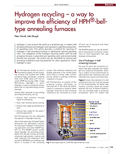 Hydrogen recycling - a way to improve the efficiency of HPH®-bell-type annealing furnaces