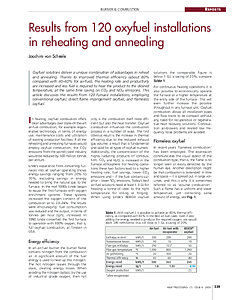Results from 120 oxyfuel installations in reheating and annealing