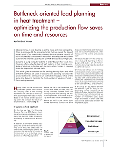 Bottleneck oriented load planning in heat treatment - optimizing the production flow saves on time and resources