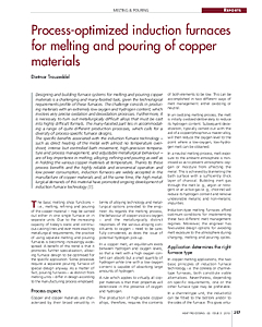Process-optimized induction furnaces for melting and pouring of copper materials