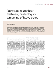 Process routes for heat treatment, hardening and tempering of heavy plates
