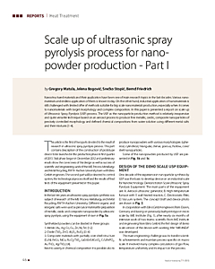 Scale up of ultrasonic spray pyrolysis process for nano-powder production - Part I