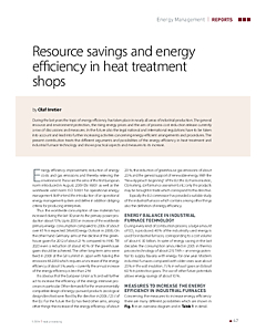 Resource savings and energy efficiency in heat treatment shops