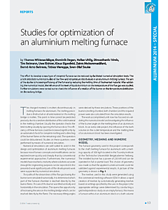 Studies for optimization of an aluminium melting furnace